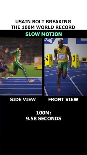 Usain Bolt breaking the 100m world record (Multi View Slo-mo)