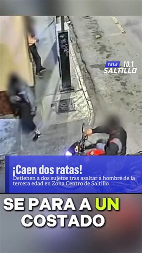 Tele Saltillo on Instagram: "El oportuno trabajo del Centro de Control y Comando permitió la detención de dos presuntos delincuentes que asaltaron a un hombre de la tercera edad en la Zona Centro de Saltillo. Las cámaras de videovigilancia captaron el momento en que la víctima, un adulto mayor que caminaba por el cruce de las calles Lerdo y Acuña, fue sorprendido por un sujeto que se acercó con actitud sospechosa. En el video se observa que en cuestión de segundos, el agresor le arrebató el telé
