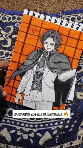 FULL DRAWING 📝 OF MUZAN 😈 FROM DEMON SLAYER 🔥 #shorts #animedrawing #demonslayer #muzan