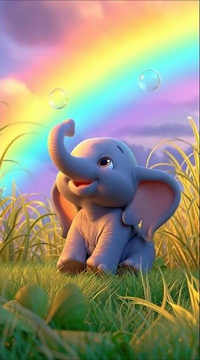 Ellie the Baby Elephant and the Rainbow bubble 🐘🌈 | Heartwarming Cartoon Story for Kids