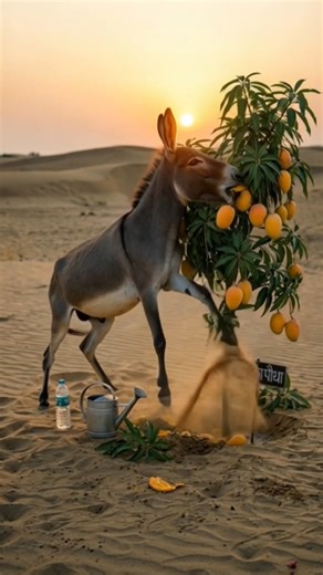 मूर्ख गधा अपने ही पौधे को गिरा देता है #आम #donkey #animals #shortvideo