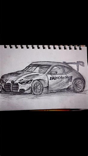 BMW M4 GT3 🔥 Realistic Drawing Timelapse | #shorts #bmw #drawing #art #carart #sketch #viral