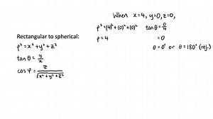 SOLVED:For the following exercises, the rectangular coordinates (x, y, z) of a point are given. Find the spherical coordinates (ρ, θ, φ) of the point. Express the measure of the angles in degrees rounded to the nearest integer. (4,0,0)
