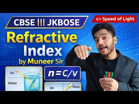 Refractive index class 10th by MUNEER SIR | CBSE ! JKBOSE |||