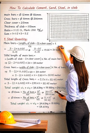 Steel quantity in Slab | How to calculate steel bar quantity in slab | . . . . #fbreelsvideo #facebookreel #knowledge #construction #infrastructure #civilengineering #project #fbreelsfypシ゚viralシ | Engineering GURU