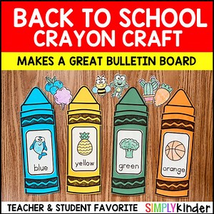 Crayon Craft for Learning Colors, Back to School Color Activities Bulletin Board