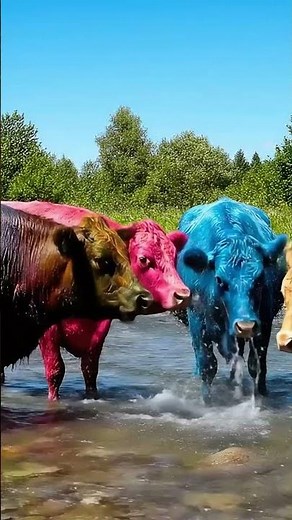 Pink vs Blue Cow Showdown 💥🐮 Funniest Farm Splash Ever!