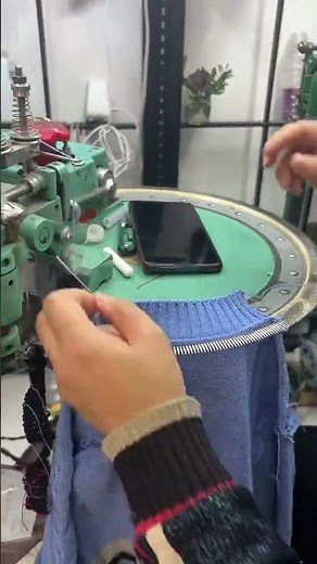 Circular Knitting Machine Process Creating Perfect Seamless Collar #popular #machine #skills #work