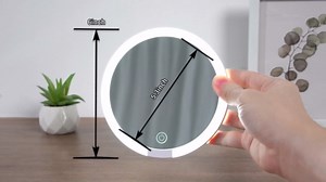 30X/1X Double-Sided Magnifying Mirror with Light, 6-Inch Large Lighted Magnified Travel Mirror, Precision Makeup at 30X & Overall View at 1X, High Magnification, Rechargeable Battery, with Storage Bag