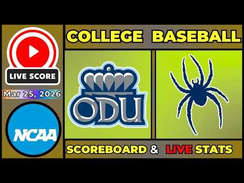 🔴 Old Dominion Monarchs vs Richmond Spiders LIVE | 2026 NCAA Baseball | 3/25/26 | SCOREBOARD