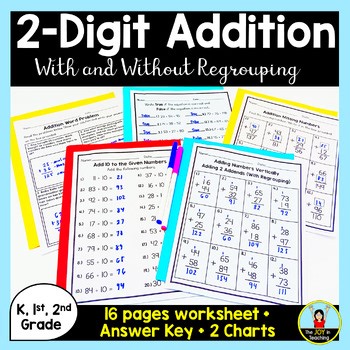 Double Digit Addition With and Without Regrouping | 2 Digit Addition Practice