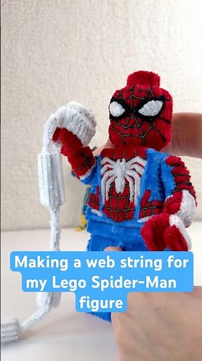 Making a Web string for my Lego Spider-Man figure #lego #spiderman