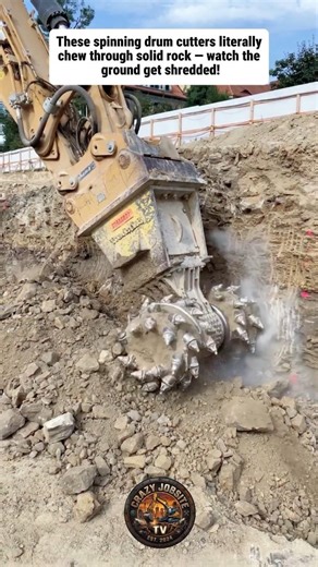 INSANE Rock Grinding Machine EATS the Ground Alive Excavator Power Unleashed! #construction #shorts