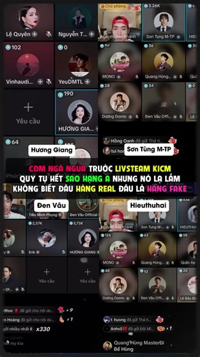 Phiên live KICM quy tụ các sao hạng A thật giả lẫn lộn #kicm #livestream #remixtiktok #music #giaitri #xuhuong #denvau #mtp #huonggiang #staronline