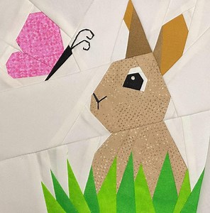 Bunny With Butterfly Paper Pieced Quilt Block Pattern (PDF) - Etsy