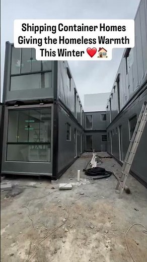 Community Builds Shipping Container Homes for the Homeless Before Winter Hits ❄️🏠