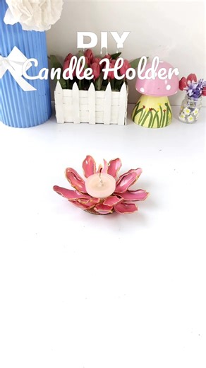 DIY Plastic Spoon Candle Holder 🌸 | Easy Flower Decor Craft #diy