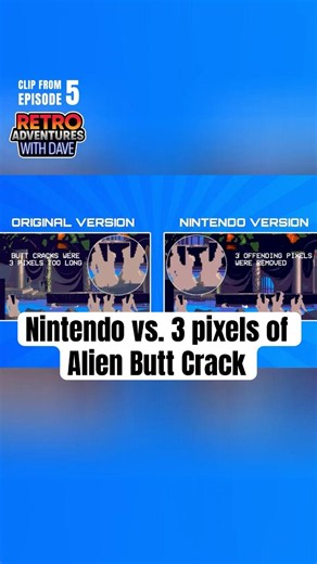 Nintendo vs. Three Pixels of Alien Butt Crack