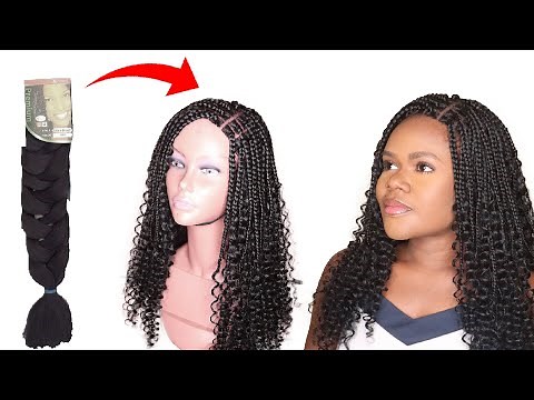 Braided Wig Tutorial Using Expression Braid Extension - Goddess Box Braid - No Closure Wig