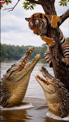 Tiger’s Life-or-Death Escape from Hungry Crocodiles