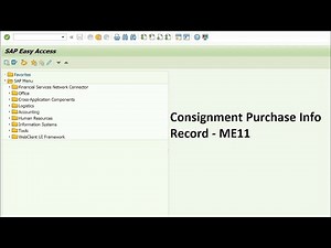 How to create Consignment Purchase info record in SAP MM || V1