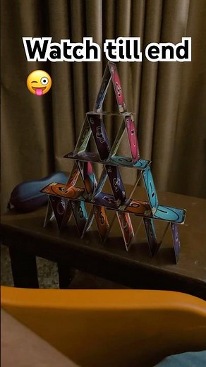 Pyramid Card Building Challenge🃏 #shorts #fungames # entertainment #viral #challenge #youtubeshorts