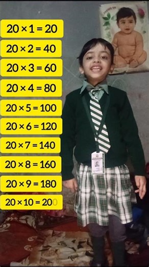 20 × 1 = 20 #english #tableoftwenty #twentytable #shorts