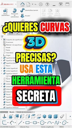 🌀 ¿Tus curvas 3D nunca quedan como esperabas en SOLIDWORKS? Intentas conectar puntos, ajustar trayectorias o crear transiciones suaves… pero el resultado siempre tiene baches, quiebres o no encaja con tu modelo. 😩 Ese es uno de los dolores más comunes de los principiantes: dominar las curvas 3D puede parecer un arte misterioso. 💡 La buena noticia es que existe una herramienta secreta que te permitirá trazar curvas con precisión milimétrica y fluidez total. Al usar funciones como Curve Through