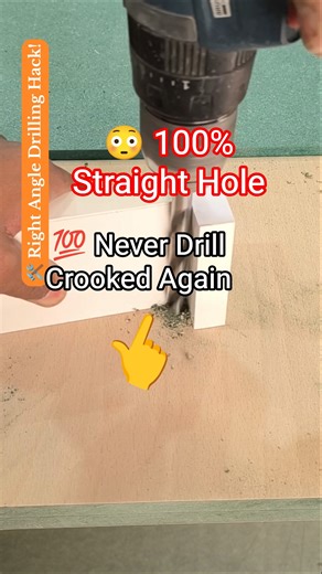 Your Holes Are NOT Straight! Fix It With This Simple Right Angle Hack 😱 #shorts #diy #woodworking