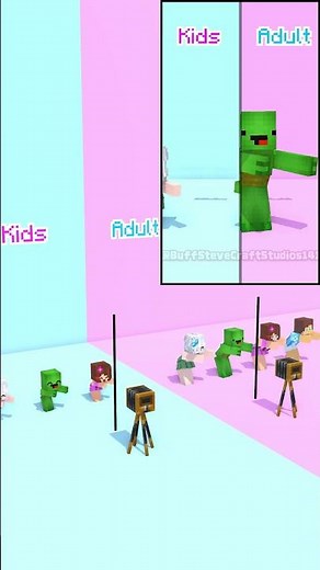 Young and Adult Dance Challenge Toca Toca(Behind The Scene)- Minecraft Animation #maizen #shorts