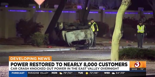 Fiery car crash leaves 1, thousands without power in Chandler