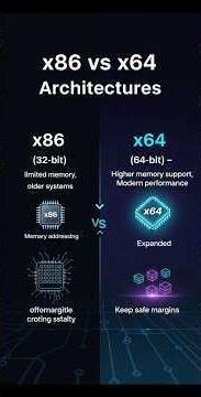 Difference between x86 (32-bit) and x64 (64-bit) architectures