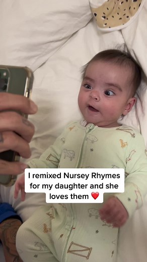 My daughter loves my Nursery Remixes ❤️ #remix #5monthsold #dance #5littleducks #fyp