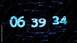 Clocks are set at 06:00 starting a new countdown. The countdown on the computer screen. Zero countdown Stock Video