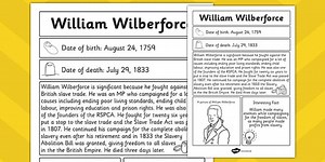William Wilberforce Fact File
