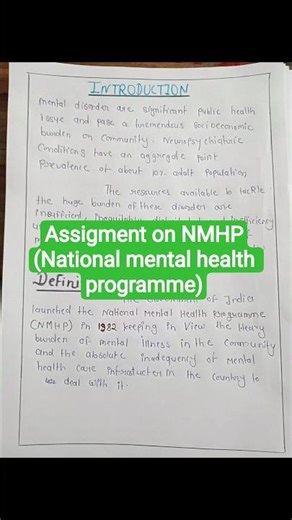 assigment on NMHP (national mental health programme)#bscnursingcourses #bscnotes #aiims