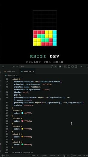 Tetris Animation Using Only HTML & CSS