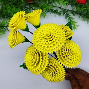 152K views · 10K reactions | Wonderful Gift Ideas With Foam Sheet Glitter Flower - Room Decoration Ideas With Foamy Flower #Flower #decor #diy | Origami Art & Crafts | Facebook