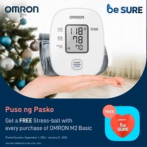1.7K reactions · 35 shares | Treat your heart with kindness this Christmas season. Gift yourself an #OMRON Automatic Blood Pressure Monitor M2 Basic with a FREE stress-ball! Available here: Generika, TGP, Amesco Drug, De Guzman Drug, Zamboanga Medika and official Bambang dealers. Promo runs from September 1, 2024 to January 31, 2025. #BeSurewithOMRON | Omron Healthcare | Facebook