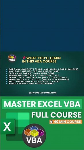 Complete VBA Course for Beginners (Free on YouTube)