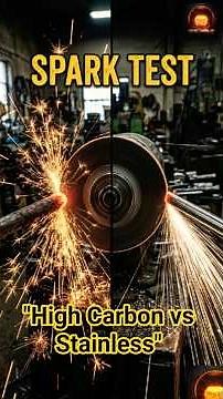 High 🔥Carbon Steel vs Stainless Steel: The Spark Test ⚡#steelcrushlabSteel CrushLab #shorts #short