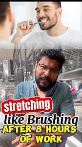 2.2K views · 1K reactions | Just like you brush your teeth every day , you need to stretch after 8 hours of work ! It’s essential to loosen up tight muscles, improve blood flow, and reduce stress ‍♀️. Regular stretching can help you feel refreshed and focused, making you more productive at work ! #drramphysio #day #daily #exercise #stretch #sitting #sit #healthy | Dr.ramphysio | Facebook