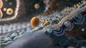 A highresolution image of a lipid bilayer demonstrating its composition of phospholipids cholesterol and other lipids.