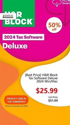 [Best Price] H&R Block Tax Software Deluxe 2024 Win/Mac