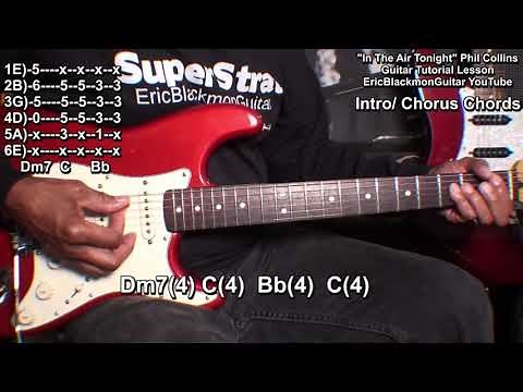 IN THE AIR TONIGHT Phil Collins Guitar Chords Tutorial Lesson TABS ‪@EricBlackmonGuitar‬