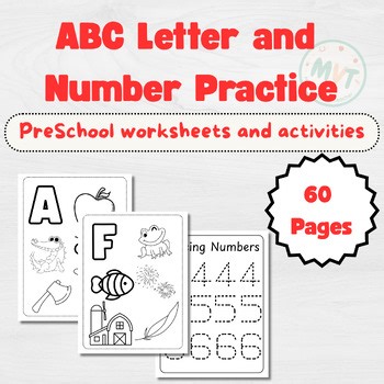 Preschool   Kindergarten Learning Bundle - 60 Pages - Printable Activity