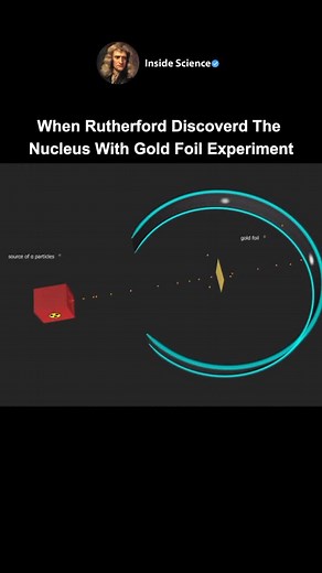 Inside Science on Instagram: "Follow (us) @inside_science_ When Ernest Rutherford launched his gold foil experiment, he wasn’t just firing alpha particles—he was rewriting atomic history. Instead of passing straight through, some particles bounced back, revealing the shocking truth: atoms aren’t just blobs of positive charge. They have a tiny, dense nucleus at the center. This one experiment changed how we understand everything from atoms to the entire structure of matter. DM for credit/removal 