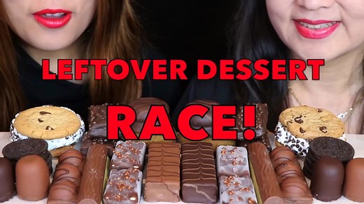 ASMR LEFTOVER DESSERT RACE (ICE CREAM, CAKE BARS, CHOCOLATE MARSHMALLOW, OREO, KITKAT, PUFF PASTRY먹방 #mukbang #mukbangeatingshow #eating #eatingshow #eatingsounds #mukbangchallenge #asmr #먹방 #kimandlizasmr