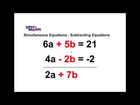Simultaneous Equations : Subtracting Equations