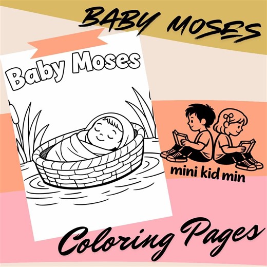 Baby Moses Coloring Pages for Kids - Etsy